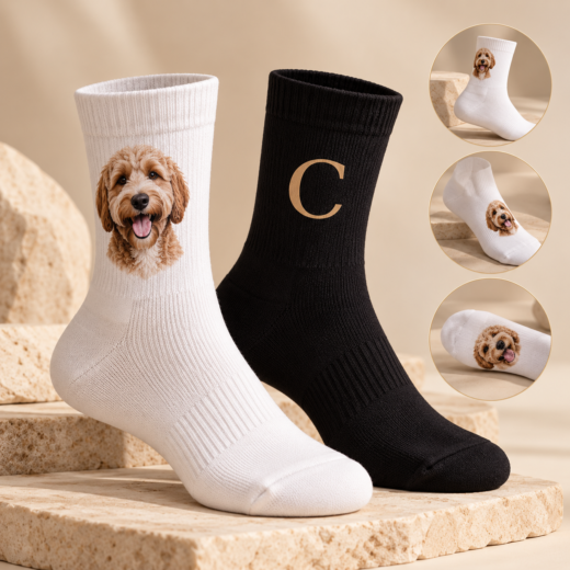 Calcetines personalizados Calzzito en blanco y negro